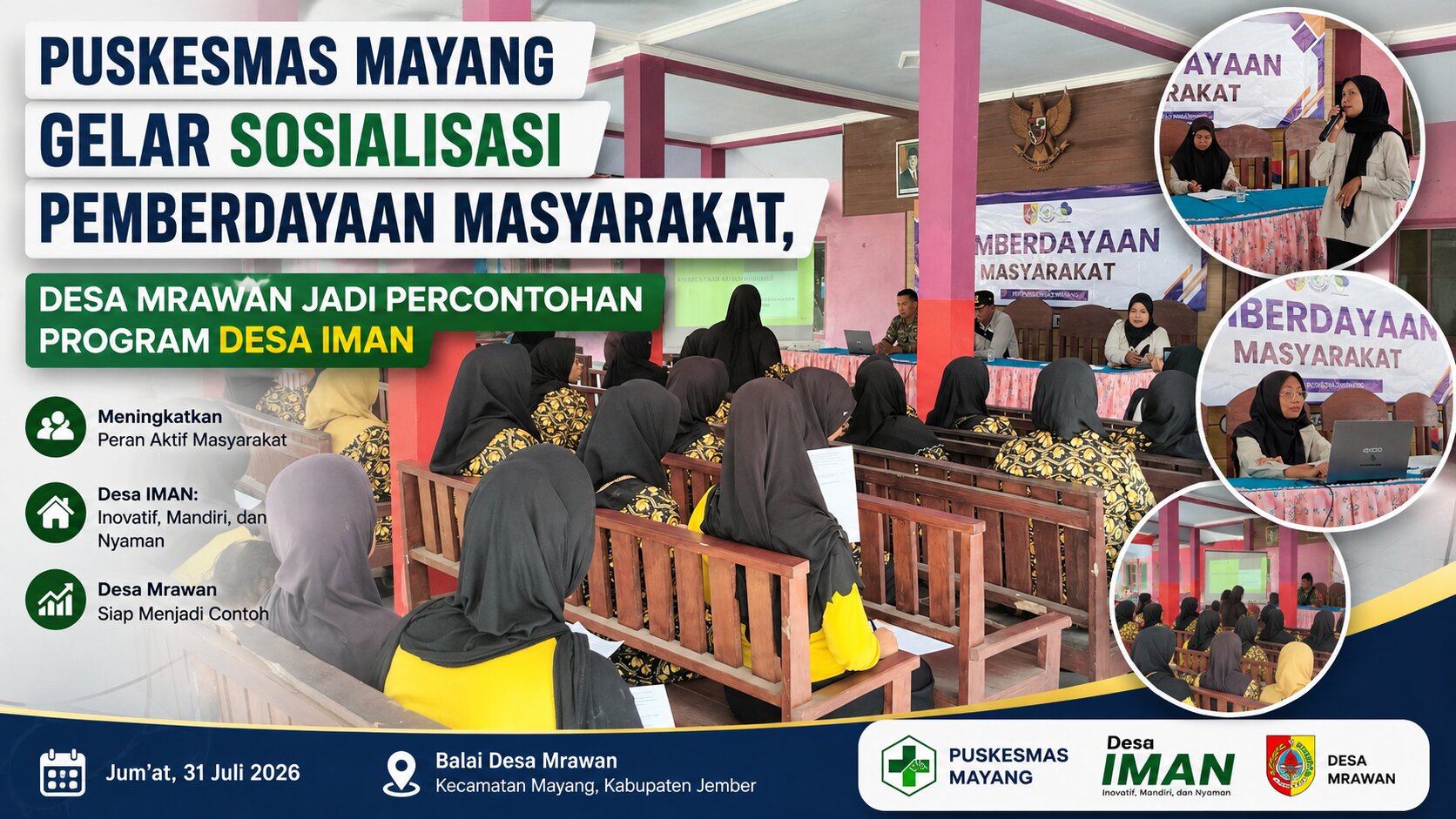 puskesmas-mayang-gelar-sosialisasi-pemberdayaan-masyarakat-desa-mrawan-jadi-percontohan-program-desa-iman-20260731